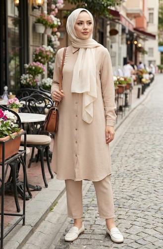 Tunique En Viscose à Manches élastiques 0171-08 Vison 0171-08