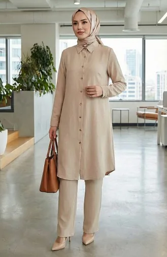 Elastic Sleeve Viscose Tunic 0171-08 Mink 0171-08