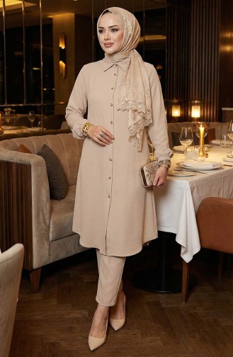 Tunique En Viscose à Manches élastiques 0171-08 Vison 0171-08