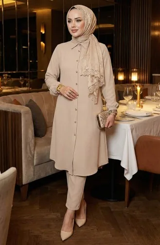 Elastic Sleeve Viscose Tunic 0171-08 Mink 0171-08