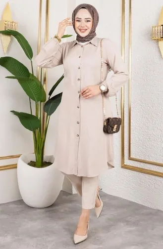 Elastic Sleeve Viscose Tunic 0171-08 Mink 0171-08