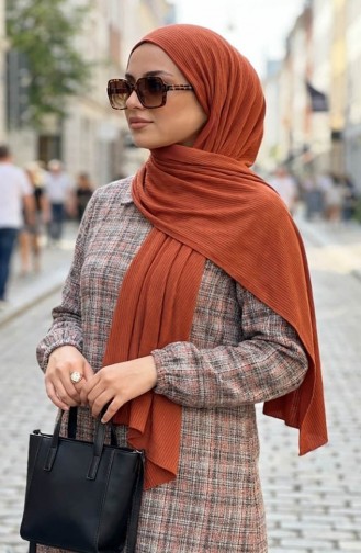 Shirt Collar Button-Down Winter Tunic 2501-02 Terracotta Brown 2501-02