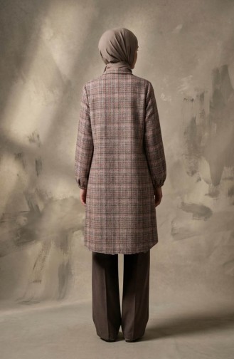 Shirt Collar Button-Down Winter Tunic 2501-02 Terracotta Brown 2501-02