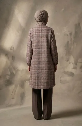 قميص شتوي بأزرار وياقة قميص 2501-02 بني تيراكوتا 2501-02