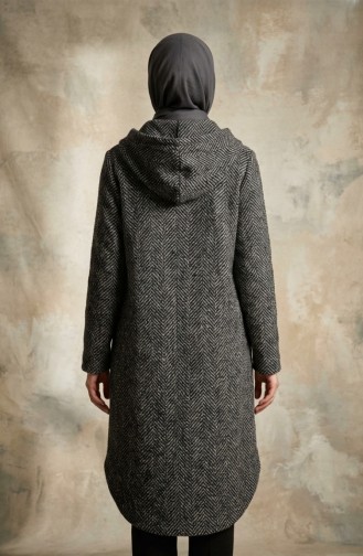 Kasjmierjas Met Capuchon En Knoopsluiting 0201-19 Zwart En Wit 0201-19