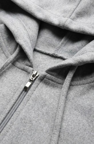 Poncho à Capuche En Cachemire 0505-05 Gris 0505-05