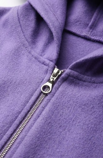 Kapüşonlu Kaşe Panço 0505-07 Lila