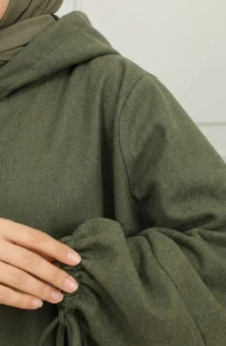 Poncho à Capuche En Cachemire 0505-08 Vert Kaki 0505-08