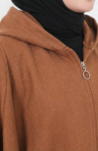 Poncho à Capuche En Cachemire 0505-09 Tan 0505-09