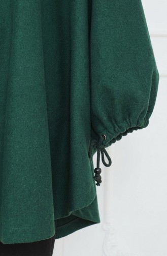 Kaschmir Poncho Mit Kapuze 0505-10 Smaragdgrün 0505-10