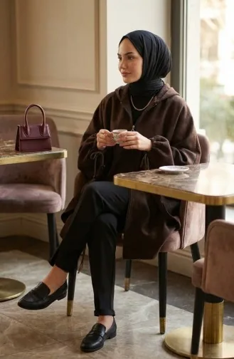 بونشو حجاب بغطاء للرأس 0505-03 بني 0505-03