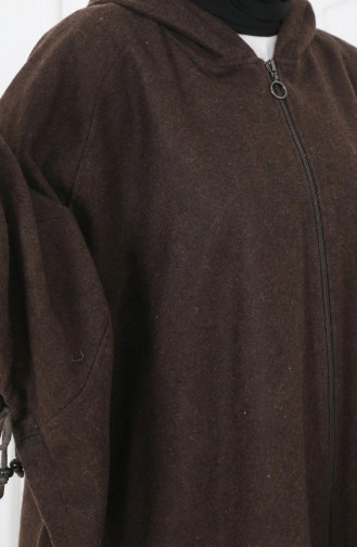 Hooded Hijab Poncho 0505-03 Brown 0505-03