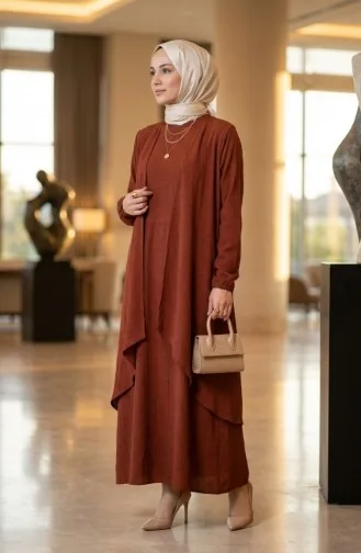 Jurkvest Tweedelige Set 6527-02 Terracotta 6527-02