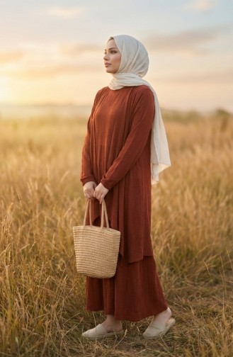 Dress Vest Two-Piece Set 6527-02 Terracotta 6527-02