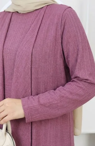 Ensemble Deux Pièces Robe Et Gilet 6527-03 Rose 6527-03