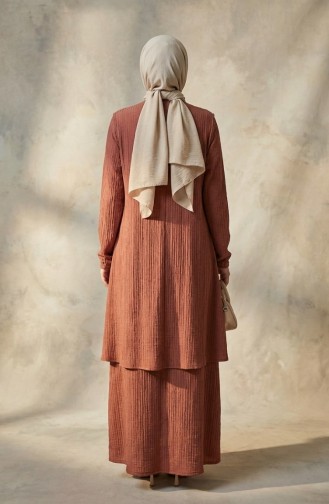 Dress And Vest Two-Piece Set 6527-04 Tan 6527-04