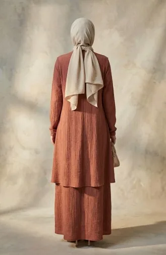 Dress And Vest Two-Piece Set 6527-04 Tan 6527-04