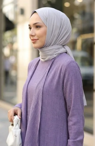 Ensemble Deux Pièces Robe Et Gilet 6527-08 Lilas 6527-08