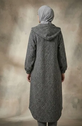 Kapüşonlu Düğmeli Kaşe Kap 0201-03 Vizon