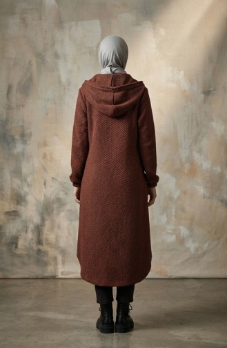Hooded Buttoned Cashmere Coat 0201-09 Tile 0201-09