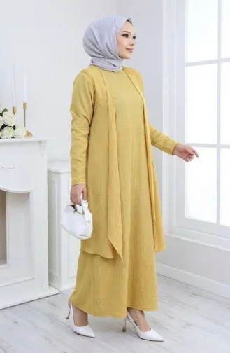 Ensemble Deux Pièces Gilet Habillé 6527-05 Moutarde 6527-05