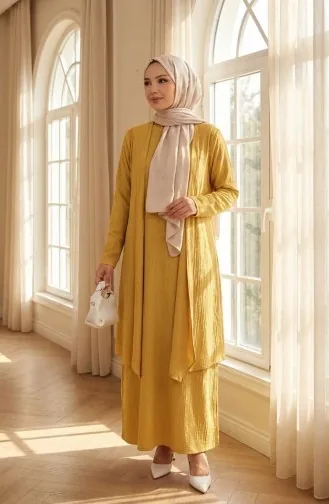 Ensemble Deux Pièces Gilet Habillé 6527-05 Moutarde 6527-05