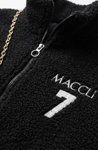 جاكيت مخملي مع حقيبة بسحاب 6338-01 أسود 6338-01