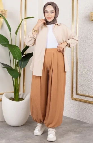 Shalwar Hose Mit Elastischem Bund 0001-06 Hellbraun 0001-06