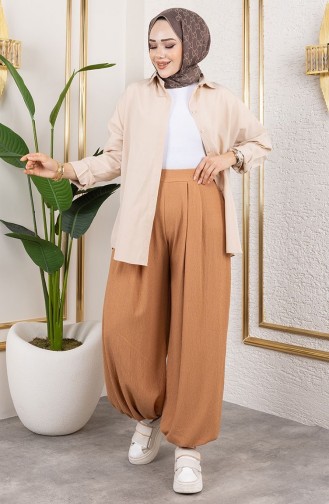 Elastic Waist Shalwar Trousers 0001-06 Tan 0001-06