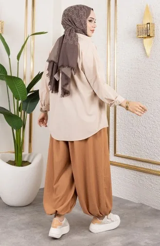 Shalwar Hose Mit Elastischem Bund 0001-06 Hellbraun 0001-06