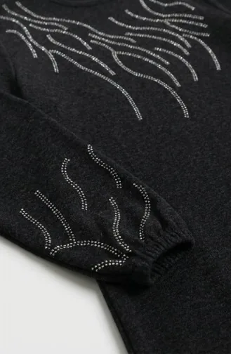 فستان حجاب من قماش محبوك بنقشة حجر الشتاء 2194A-01 كاكي 2194A-01