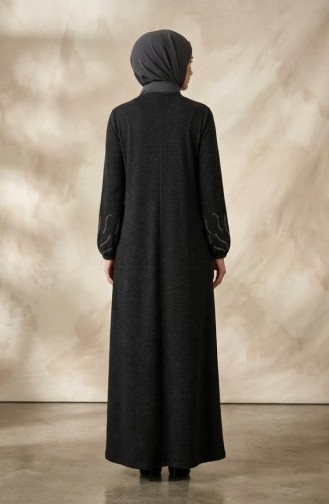 Strickkleid Mit Winter-Steinmuster Hijab-Stil Modell 2194A-01 Khaki 2194A-01