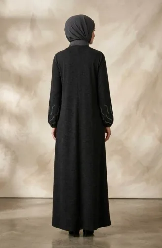 فستان حجاب من قماش محبوك بنقشة حجر الشتاء 2194A-01 كاكي 2194A-01