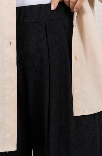 Elastic Waist Shalwar Trousers 0001-01 Black 0001-01