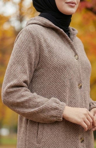 Kasjmier Jas Met Capuchon En Knopen 0201-13 Bruin 0201-13