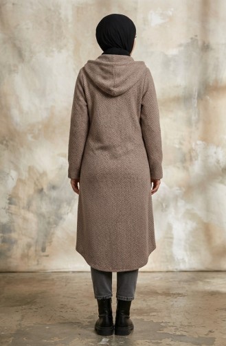 Kasjmier Jas Met Capuchon En Knopen 0201-13 Bruin 0201-13