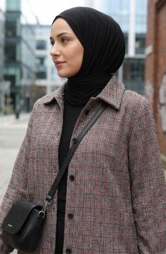 Overhemdkraag Knoopsluiting Wintertuniek 2501-01 Terracotta Zwart 2501-01