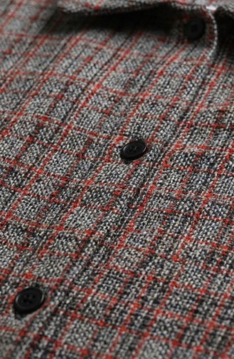 Overhemdkraag Knoopsluiting Wintertuniek 2501-01 Terracotta Zwart 2501-01