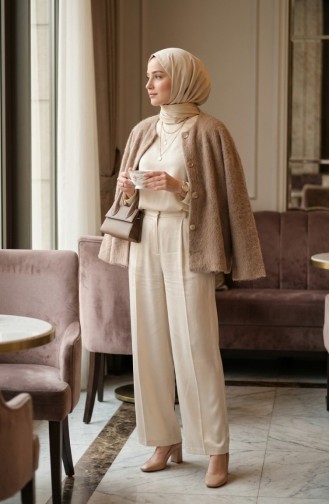 Buttoned Scarf Fur Coat 6341-02 Mink 6341-02