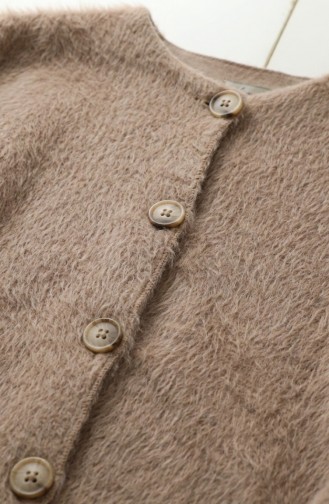 Buttoned Scarf Fur Coat 6341-02 Mink 6341-02