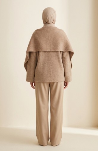 Buttoned Scarf Fur Coat 6341-02 Mink 6341-02