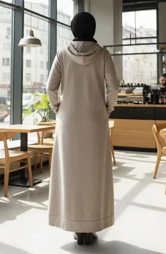 Sportkleid Mit Kapuze Aus Doppelgarn 0190A-02 Milchkaffee 0190A-02