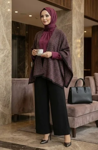 Schulterschal 1082-01 Schwarz Rot 1082-01