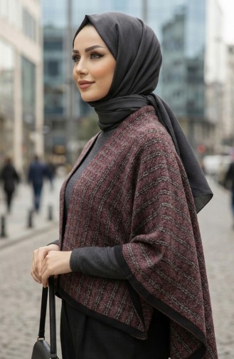 Omuz Şal 1082-01 Siyah Kırmızı