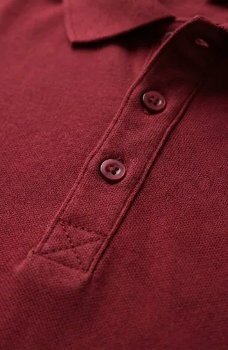 Polo Yaka Uzun Kollu Tshirt 5022-01 Bordo