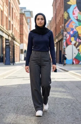 Polo Yaka Uzun Kollu Tshirt 5022-02 Lacivert