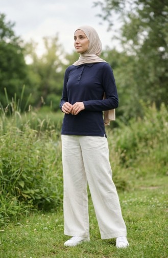 Polo-Langarmshirt 5022-02 Marineblau 5022-02