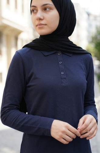 Polo-Langarmshirt 5022-02 Marineblau 5022-02