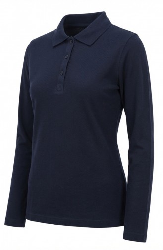 Polo-Langarmshirt 5022-02 Marineblau 5022-02