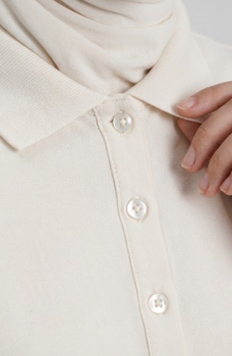 تيشيرت بأكمام طويلة وياقة بولو 5022-03 لون بيج 5022-03